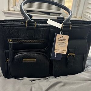 Black Leather Handbag by White Mountain